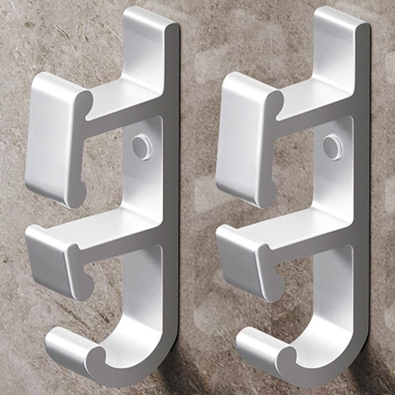 Space Aluminum Washbasin Hook Door Hanger Wall Mounted Washbasin Holder Robes Towel Hook for Bathroom Kitchen Enduring
