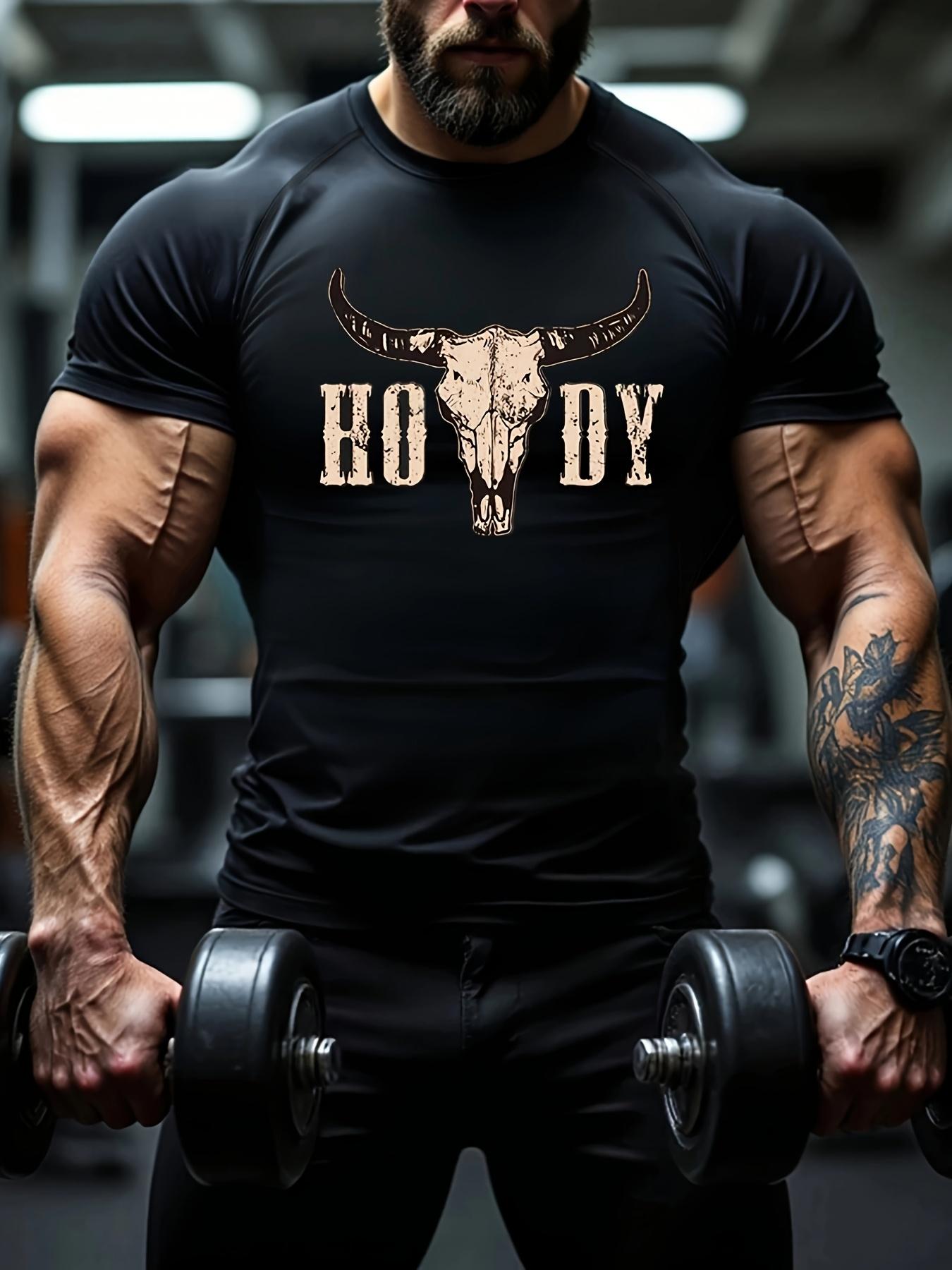 

Bull Skull Cotton TShirt Western Retro Style Men Fitness Muscle Black - Men s Summer Cotton Graphic Tee 5XL різнокольоровий