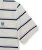 Emelbi Women'S Varsity Stripe Crop Collar T-Shirt Ny (Ivory)