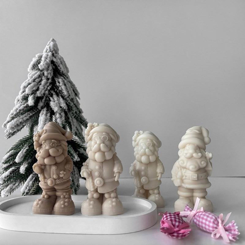 Elastyczna silikonowa forma do formowania świec w kształcie Świętego Mikołaja, forma do aromaterapii, forma do robienia ozdób ręcznie robionych