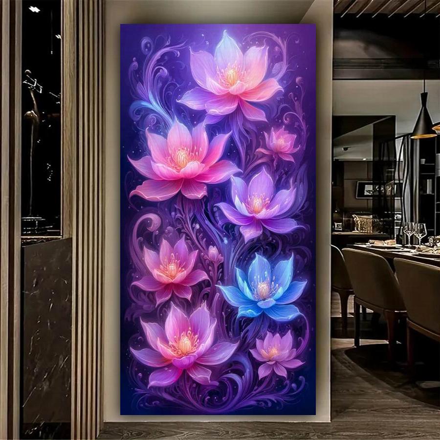 Colorful Flowers Large Size Diamond Painting Floral Diy Full Square Round Drill Rhinestone Embroidery Mosaic Cross Stitch Kits