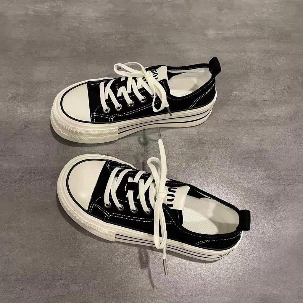 Thin Breathable 2025 New Summer Thick-soled Heightening Casual Little White Shoes Female Students Versatile Canvas Shoes Children