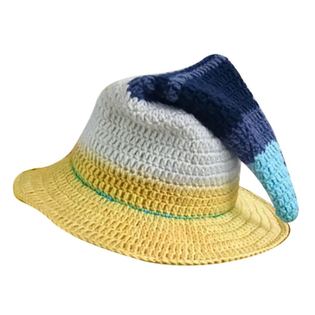 Knitting Witch Hat Costume for Women Men Teenagers for Party Decorations Crocheted Wizard Cap