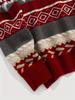 Women's Retro Argyle Color Block Pullover - Warm, Soft, Long Sleeve Crew Neck Sweater for Autumn/Winter