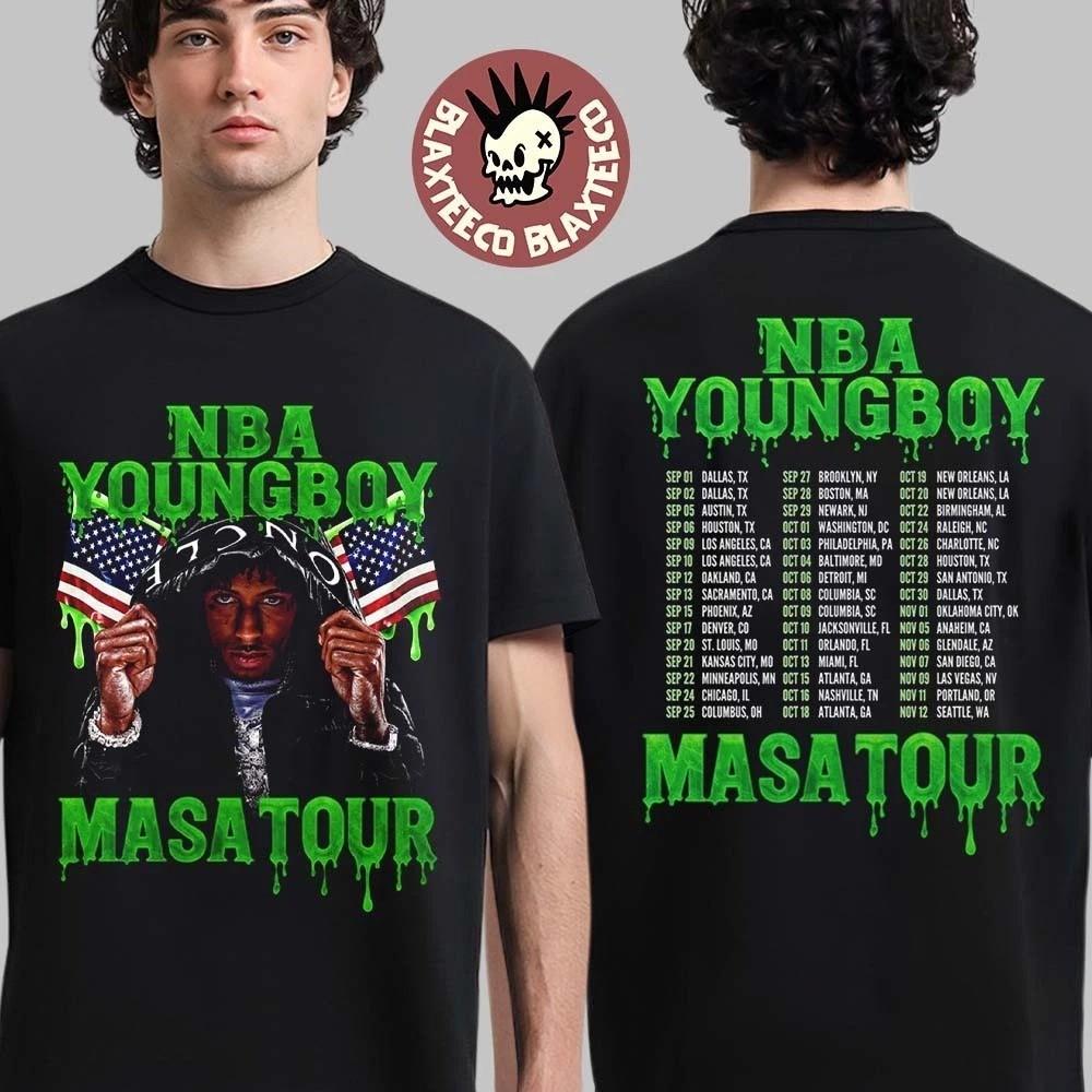 NBA YoungBoy Masa Tour 2025 Merch Two Sided Unisex T-Shirt S