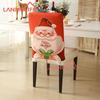 Vánoční potah na sedák Netkaný kreativní Santa Claus perníkový panáček potištěný potah na židli Slavnostní stolování Atmosféra Dekorace Čalounění