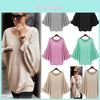 Damen Fledermausärmel Langarm Strickpullover Tops im gemütlichen Freizeitstil