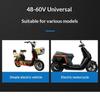 4 Wires 2 In 1 Electric Car Horn 1/3Pcs 48V 60V with LED Black Steering Buzzer for E-bike Daily Use