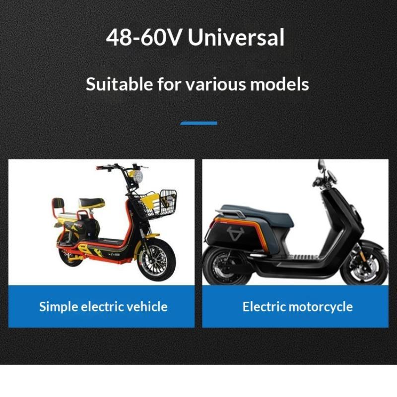 4 Wires 2 In 1 Electric Car Horn 1/3Pcs 48V 60V with LED Black Steering Buzzer for E-bike Daily Use