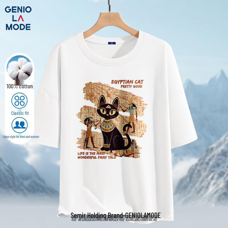 GENIOLAMODE Men s Cotton Round Neck Printed T-Shirt 2XL
