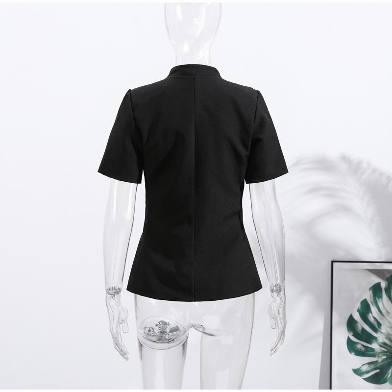 Damen Brustrevers Stehkragen Kurzarm Anzugoberteil Damen Modische Vielseitige Jacke und Hemd 2026 Neues Modell
