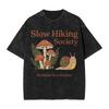 Sloth Hiking Team T Shirts Hip Hop Washed Short Sleeve Oversize Tshirts Vintage For Men Women Tops Streetwear Printed Tees