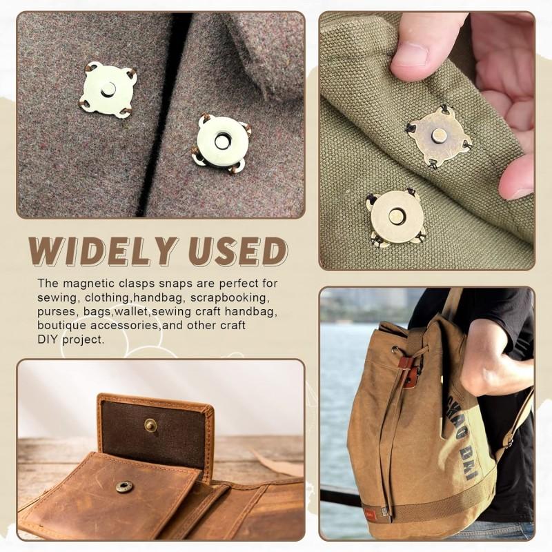 10/5/1Set Metal Magnetic Snap Button Invisible Sew-on Clasps, Lock Fasteners for Purse Bags Clothes DIY Craft Sewing Accessories