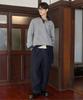 COVERNAT Multi-Stripe Collar Long Sleeve Green