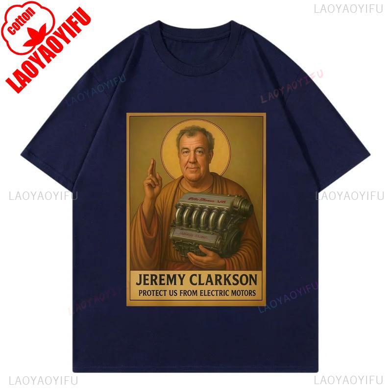 Jeremy Clarkson Protect Us From Electric Motors Summer Tshirt Gear Funny Meme Graphic T Shirt Unisex Casual Fashion Shortsleev