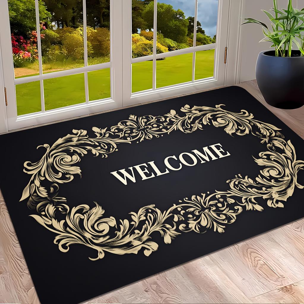 Witchcraft Moon Phase Door Mat Vintage Floral Text Print Decorative Rug Entryway Hall Gothic Home Decoration Carpet