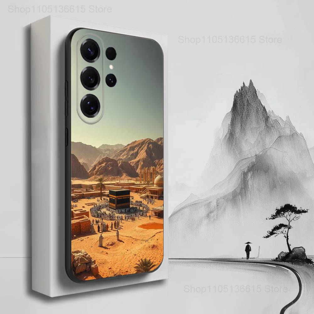 

IN Mecca Cover Pilgrims Phone Case For Samsung S22,S21,S20,S10,S9,S25,S24,S23,Ultra,FE,Plus,Lite,Soft Silicone Black SamsungS21ULTRA