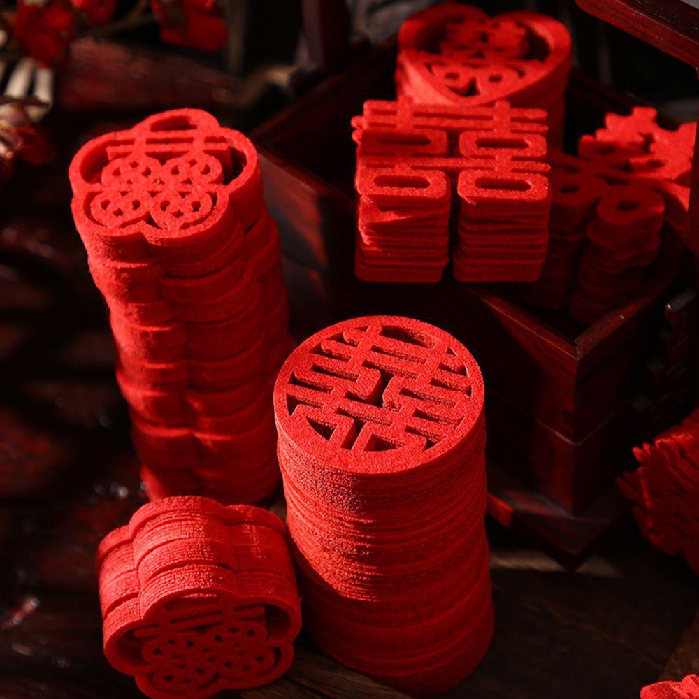 Dish Double Happiness DIY Party Supplies Love Stickers Happy Characters Marriage Room Decoration