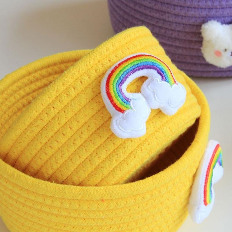 Small Woven Baskets for Organizing Rope Storage Basket Cute Cotton Basket Nursery Gift Dogs Toy Storage Bins for Toy