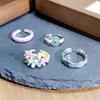 Dopamine Enamel Diamond Flower Opening Ring Sweet Light Luxury High Sense Exquisite French Niche Personality Ring