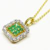 And Me Jewelry Emerald Necklace Pendant CZ Diamond Entourage Mystery Square Necklace [You Box]