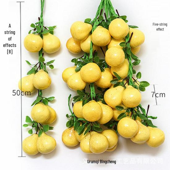 Farmhouse Restaurant Decor: Artificial Fruit Vine with Peaches, Apples, and Bananas.