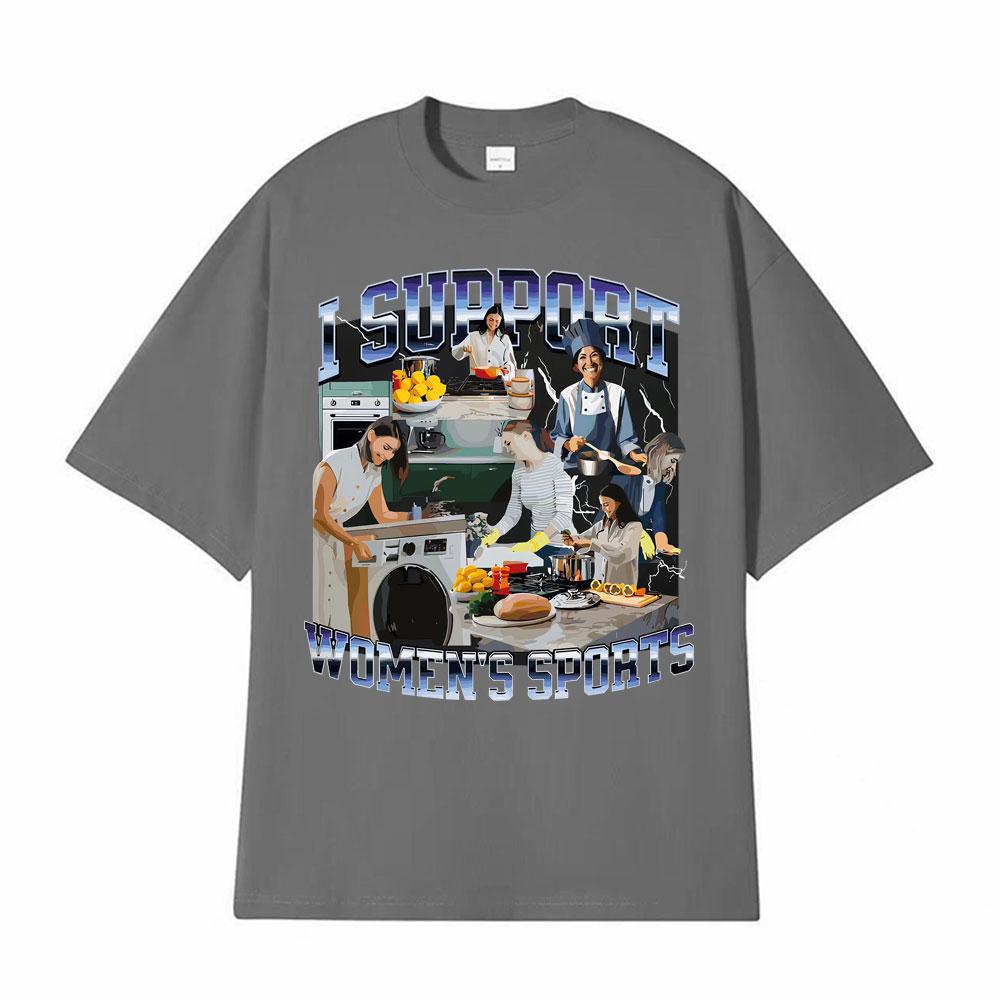 Supporto lo Sport Femminile Meme Femminista Divertente Maglietta Unisex Moda Donna High Street T-shirt Cotone Casual Manica Corta