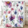 Watercolor Flower Shower Curtain 3D Printed Bath Decor for Bathroom Accessories Set Home Decoration