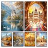 Frameless,DIY Diamond Painting Diamond Mosaic Castle Scenery Embroidery 5D Full Drill Square Round Rhinestone Cross Stitch Kit H
