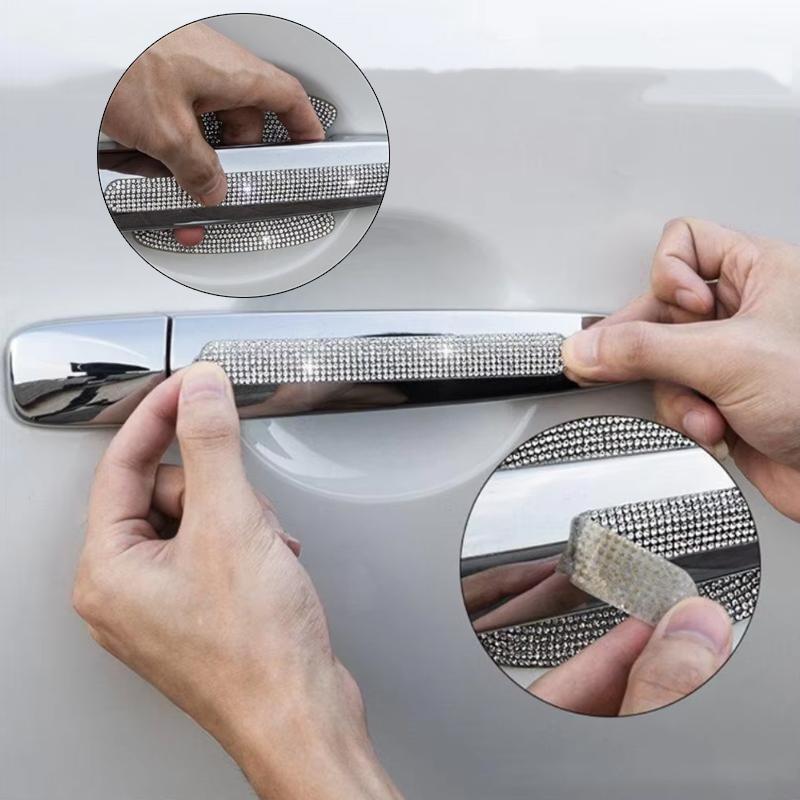 Diamond Door Handle Stickers Anti-scratch And Anti-collision Decorative Stickers Glittering And Dazzling Protecting Bodywork