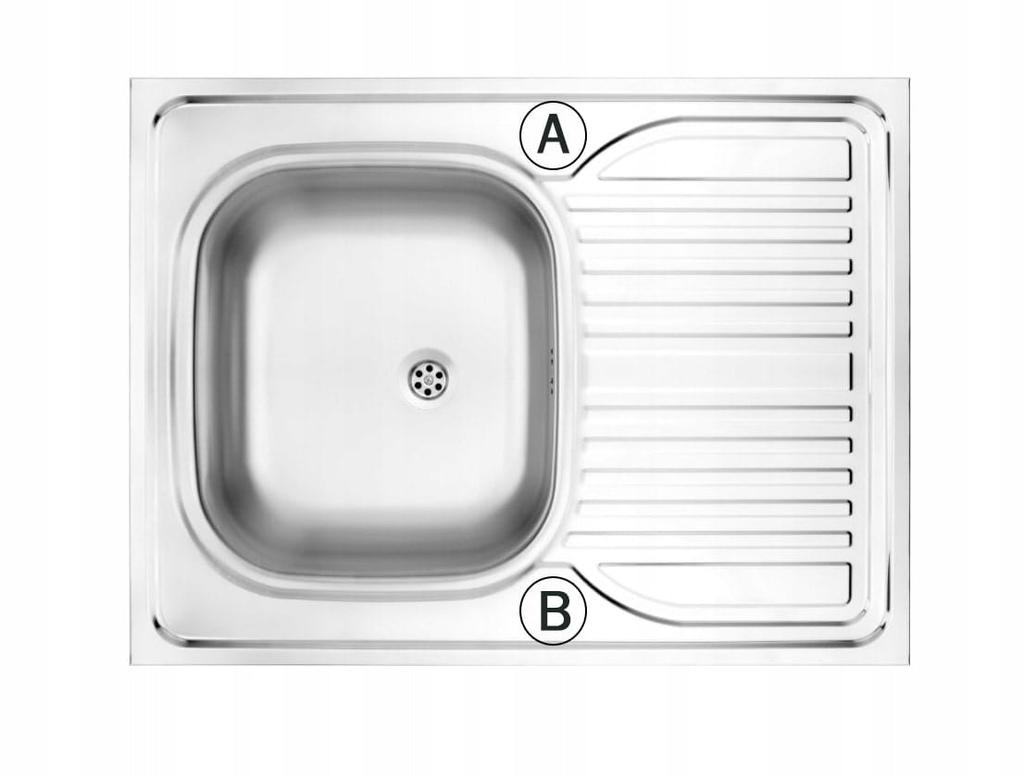 Single-bowl steel sink 80x60 satin with Apollo siphon