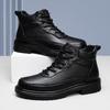 Autumn Winter Mens Basic Boots High Top Shoes Outdoor Genuine Leather Botas Combat Desert Boots Leisure Walk Ankle Boots