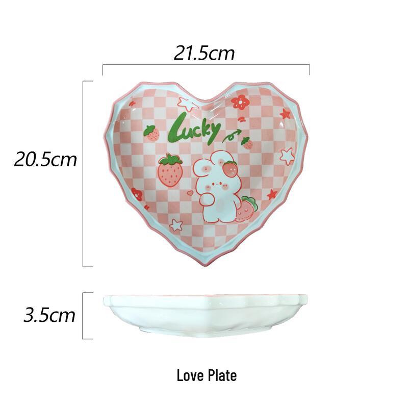 Abay Strawberry Rabbit Enamel Noodle Bowl Set