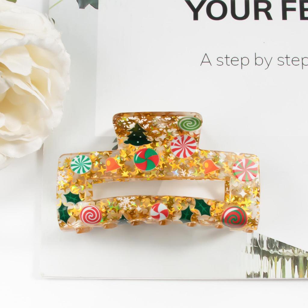 Bamboo Yao Five-Pointed Star Sequin Christmas Hair Clip