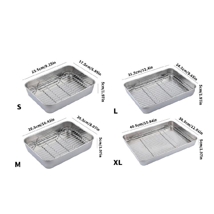 Professional Stainless Steel Baking Pan And Rack For Enhances Heat Distribution Large Capacity Perfect For Entertaining