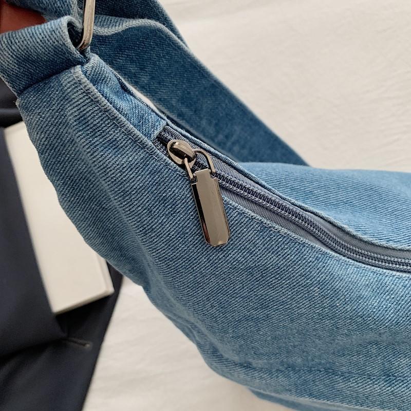 Crossbody Bag Large Capacity Denim Bag Women's Retro Shoulder Bag