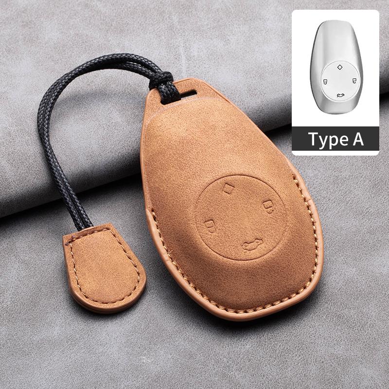 Leather Car Key Case Cover for Leapmotor t03 s01 c11 for 2023 Leapmotor C01 T03 S01 C11 Leap Motor Holder Key Fob Keychain