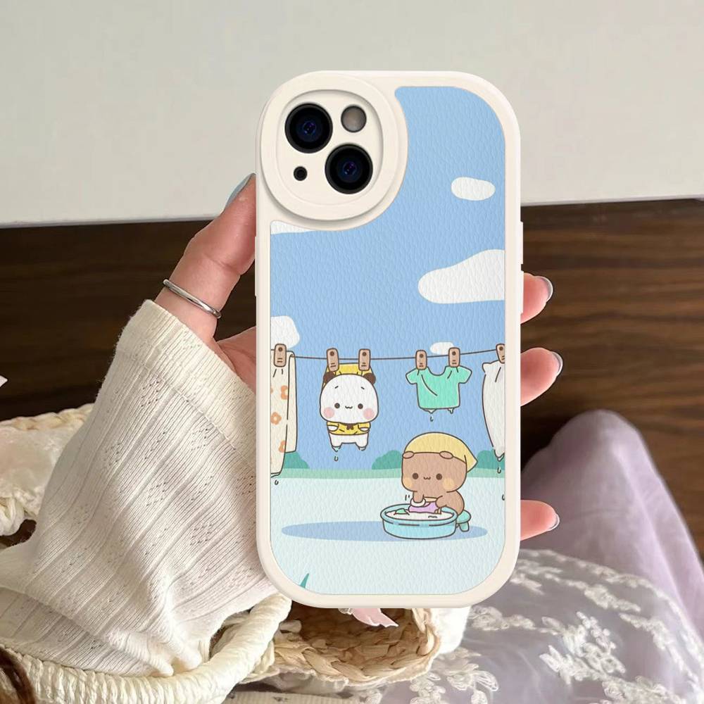 Cute Bubu Dudu Cartoon Phone Case For IPhone 16 15 14 13 12 11 Pro Max Plus Shockproof Leather Cover