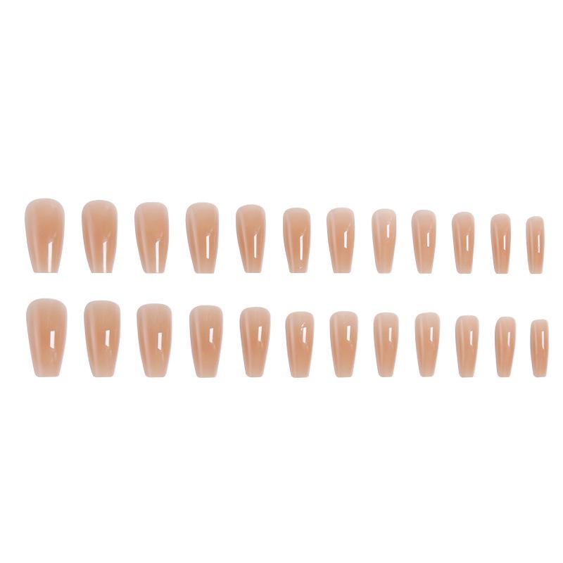 Ice-Clear Nude Ballet Nail Art Medium-Length Press-On Tips
