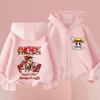 2026 Ny Børne Anime One Piece Luffy Lynlås Hættetrøje Jakke 3-12År Afslappet Langærmet Sweatshirt Efterår