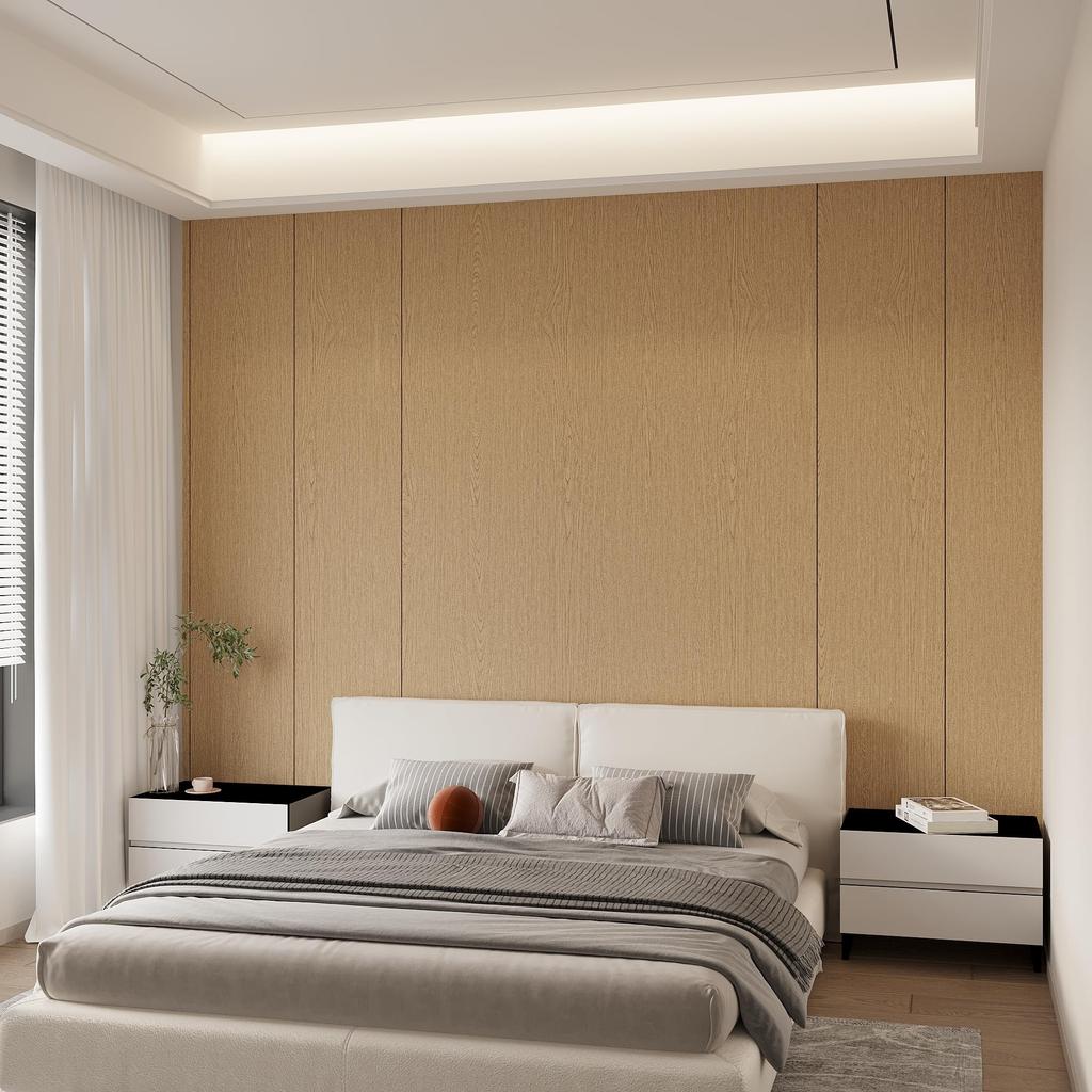 JSEVEM Wood Grain Light Peelable Wallpaper and for DIY Renovations of Kitchen and 40 x 500cm Wallpaper, Color, Sticker, Waterproof, Oil-Resistant,
