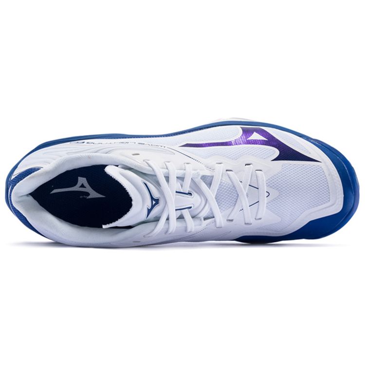 Mizuno Wave Lightning Z6 Shock Absorbing Non-Slip Breathable Lightweight Durable Low-Top Training Shoes Men sneakers White Blue V1GA200021