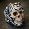 European and American Trendy Men's Punk Style Skull Ring Hollow Retro Exaggerated