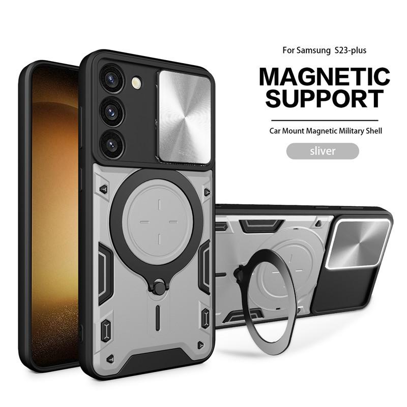Suitable for Samsung Note20 Car Magnetic Suction Mobile Phone Case Samsung S23ultra Push Window Anti Fall Protection Case