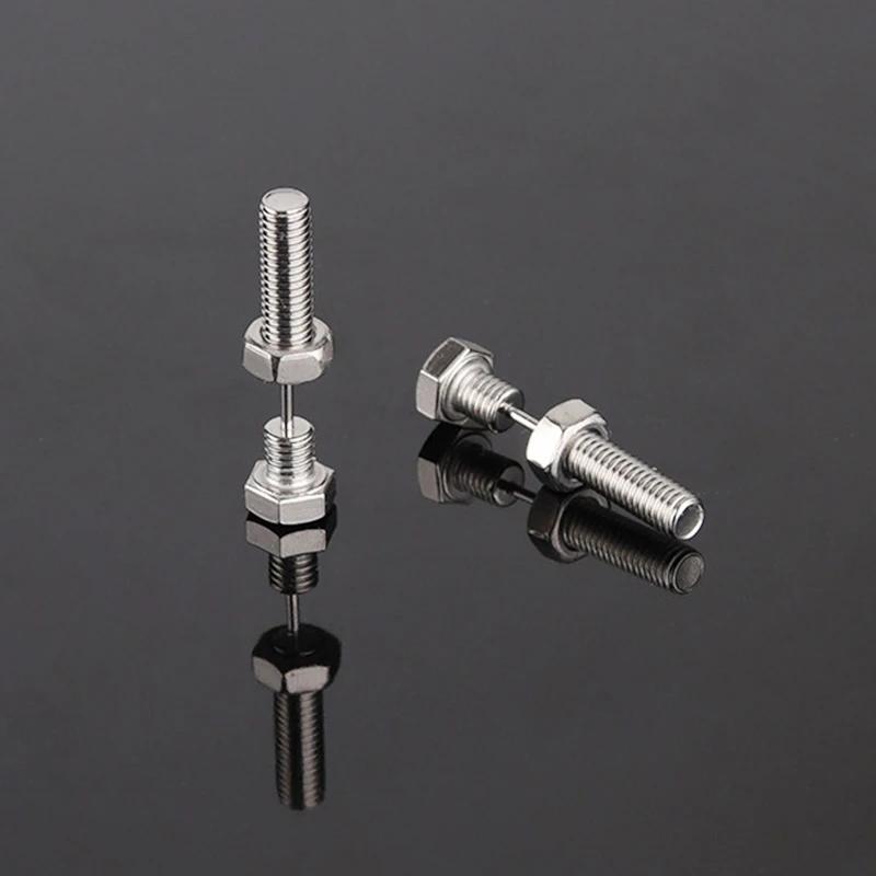 2pz Nuovi Unisex Gotici Punk Rock Acciaio Inossidabile Vite Chiodo Piercing Borchie Orecchini Novità Gioielli Piercing Gioielli Piercing Rock