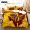 Yellow Flowers Queen Size Sleep Bedding Collection Bed Cover Collection Bedding Digital Printing Bed Linen King Size Size Bed Cover Collection Bedding