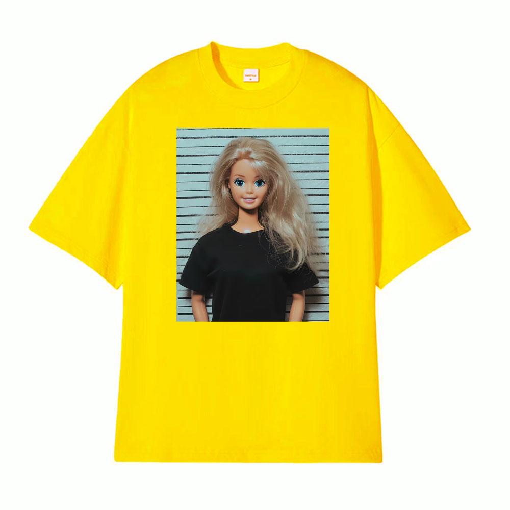 Mugshot Doll Meme Crying Happy Expression Doll Humor Print Tshirts Unisex Women Summer Fashion T Shirt High Quality Loose T Shirts