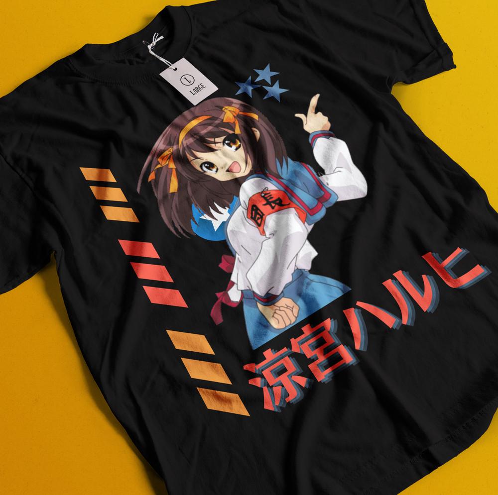 

The Melancholy of Haruhi Suzumiya Shirt Kyon Tshirt Yuki T-Shirt Mikuru Anime 4XL