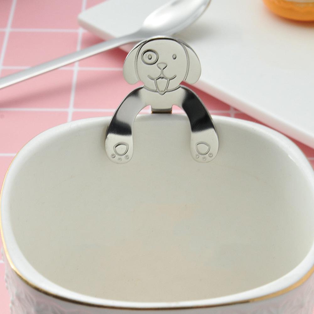 New Stainless Steel Creative Spoon Puppy Coffee Spoon 1 Pc Cartoon Dog Spoon Long Handle Spoons Flatware Drinking Tools