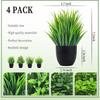 4PCS Artificial Plants Small Faux Plants Green Bathroom Accessories for Bathroom Home Office Table Decor Indoor